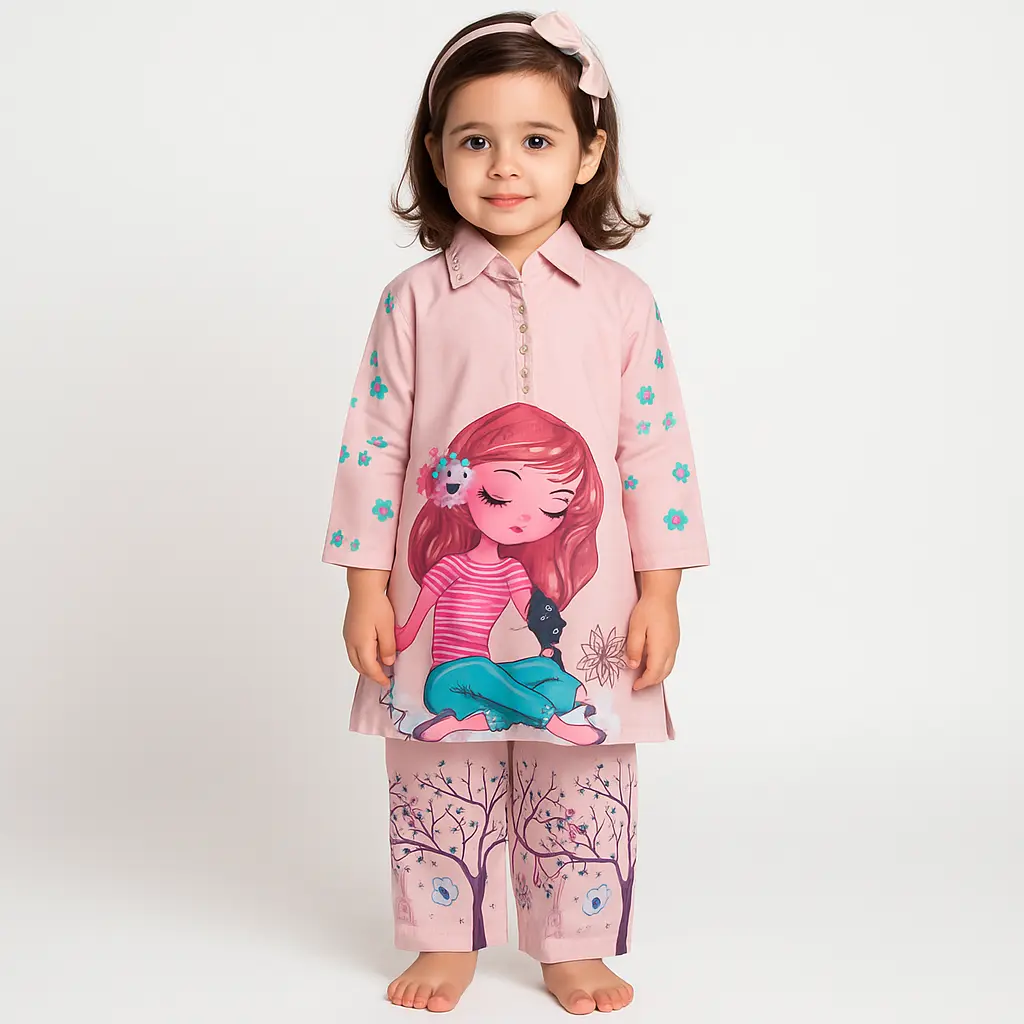 "Pink Dream Girl Cord Set – 1 to 3 Years"