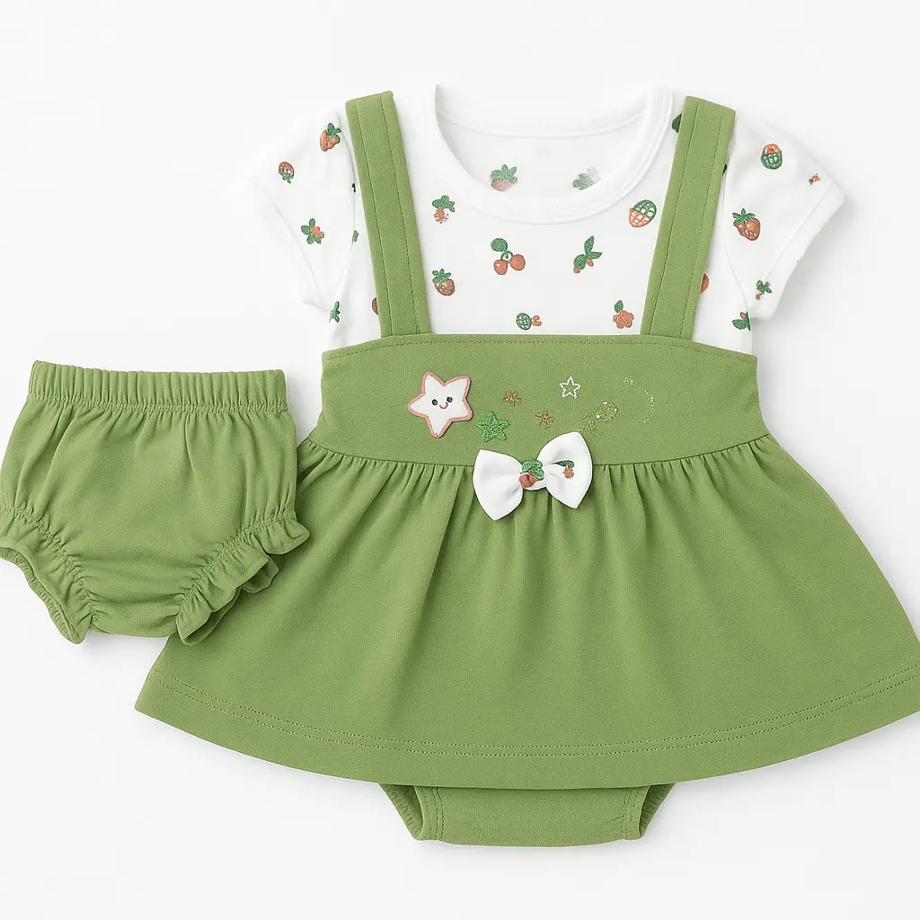 Newborn Baby Girl Frock Set with Inner
